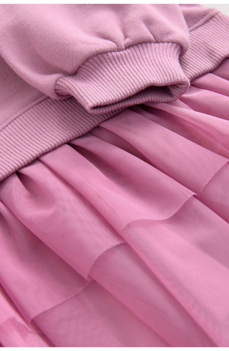 NEXT Kids' Appliqué Sweatshirt Dress, Alternate, color, Purple