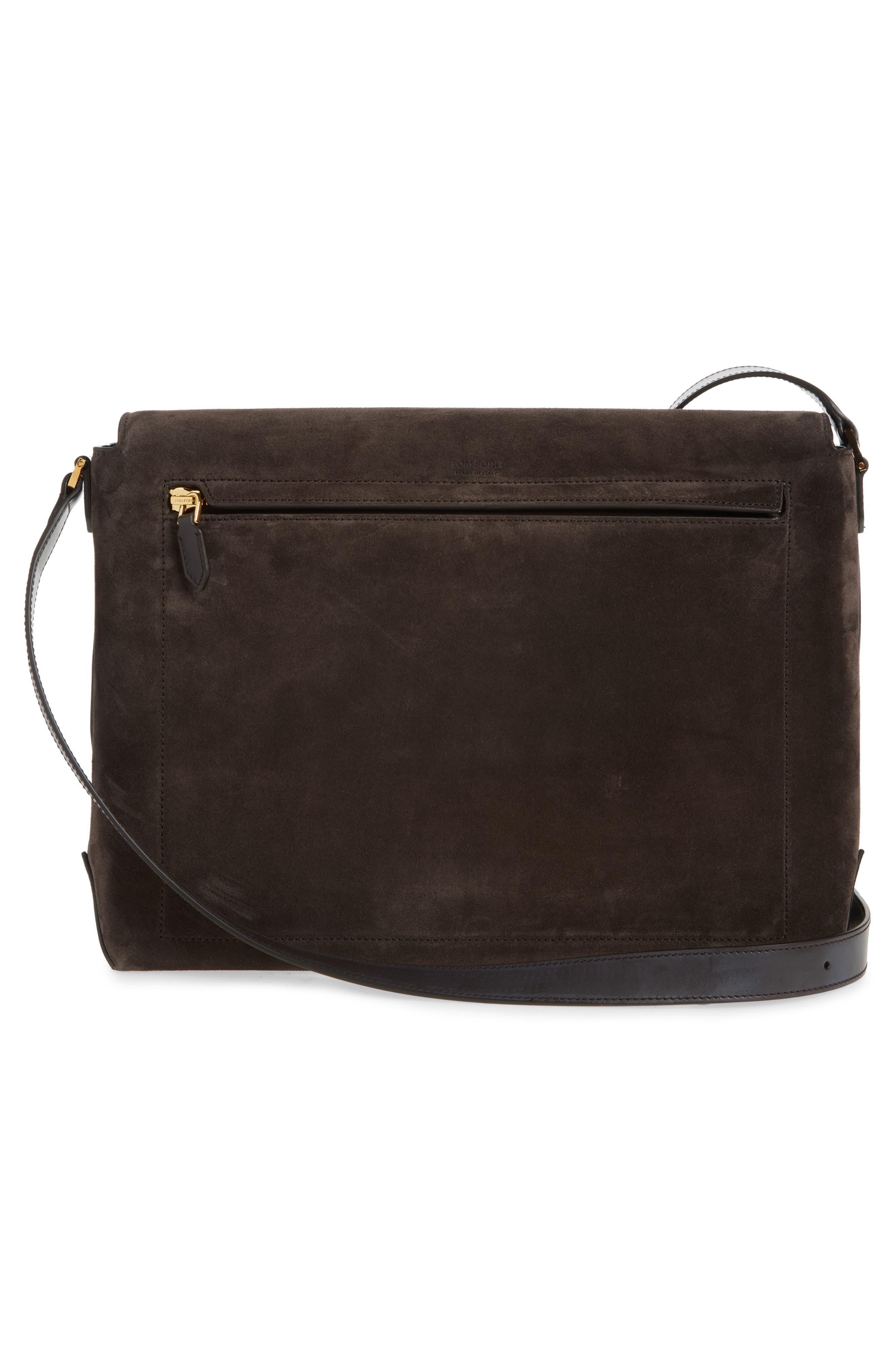TOM FORD Suede Messenger Bag, Alternate, color, 