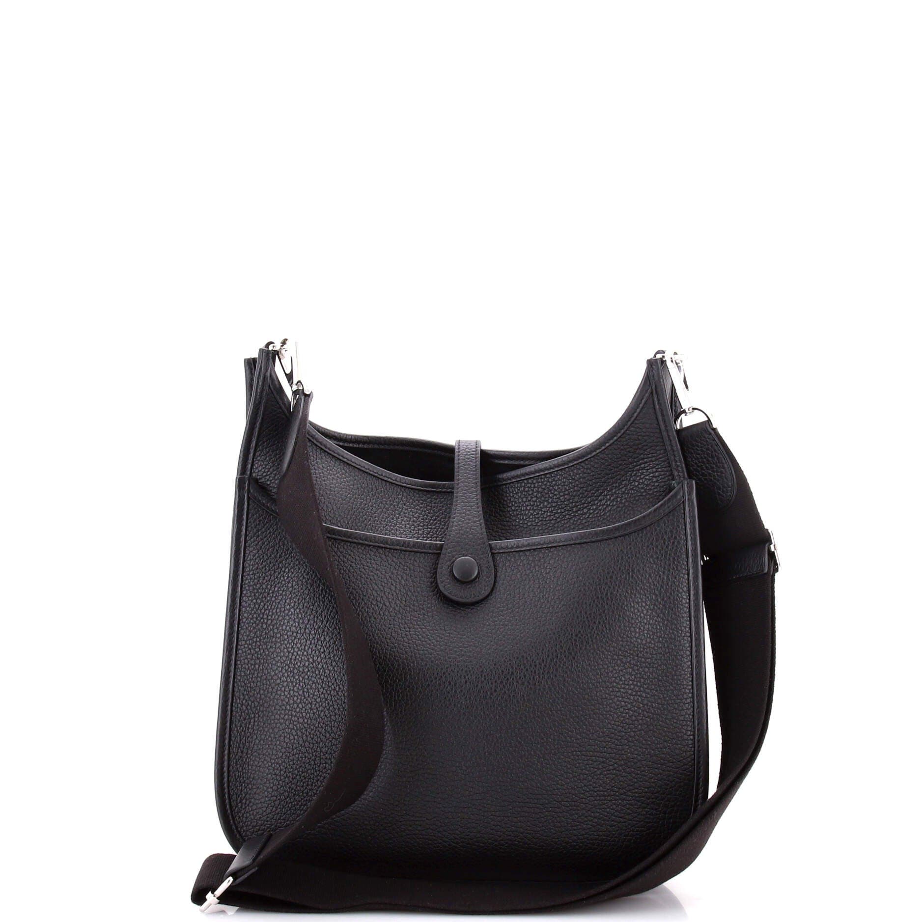 Pre-Owned Hermes Evelyne Bag Gen III Clemence PM, Alternate, color, Noir