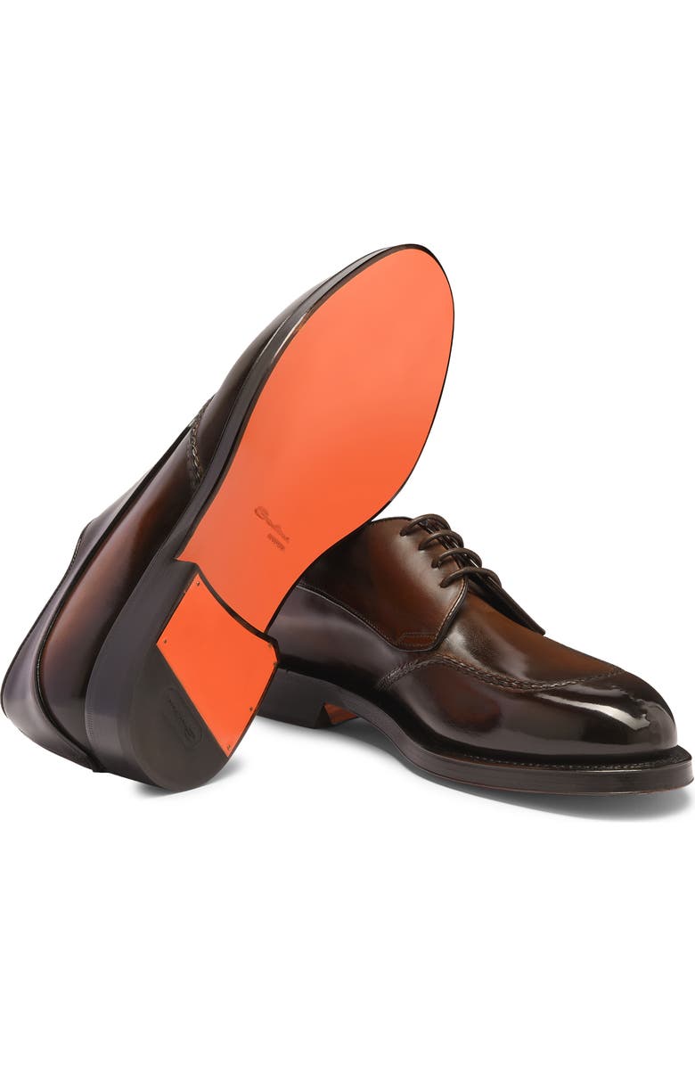 Santoni Lace-Up Derby, Alternate, color, Dark Brown-T50