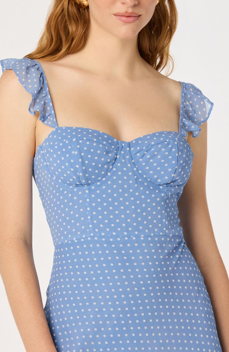 ASTR the Label Alcina Polka Dot Maxi Dress, Alternate, color, Blue White Polkadot