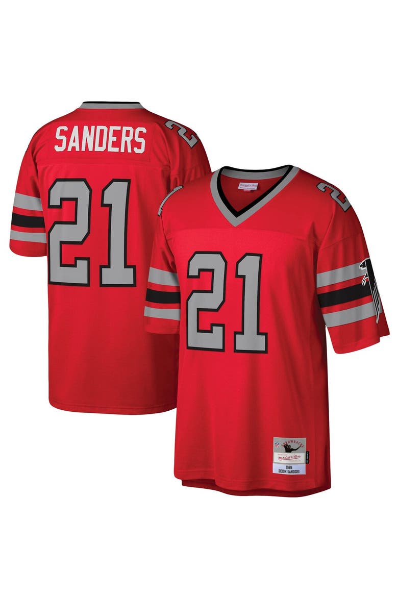 Men's Mitchell & Ness Deion Sanders Red Atlanta Falcons Legacy Replica Jersey, Main, color, Red