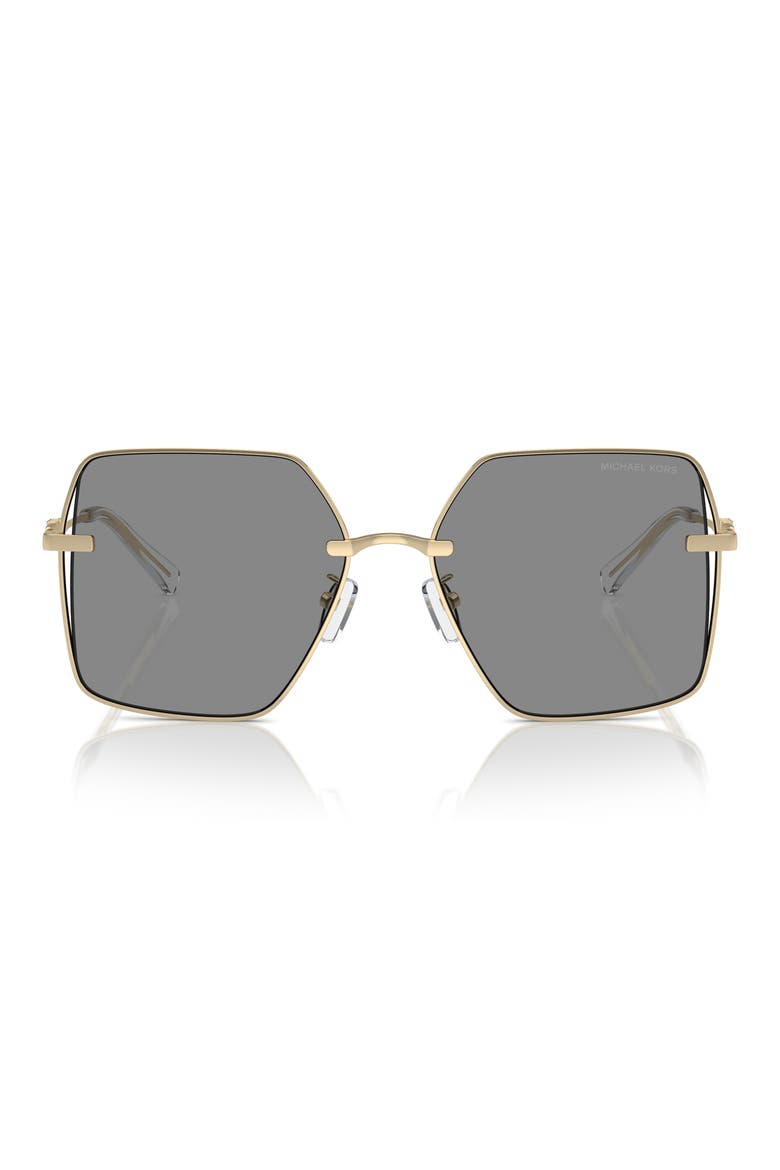 Sanya 58mm Square Sunglasses, Main, color, LIGHT GOLD SHINY / GREY SOLID