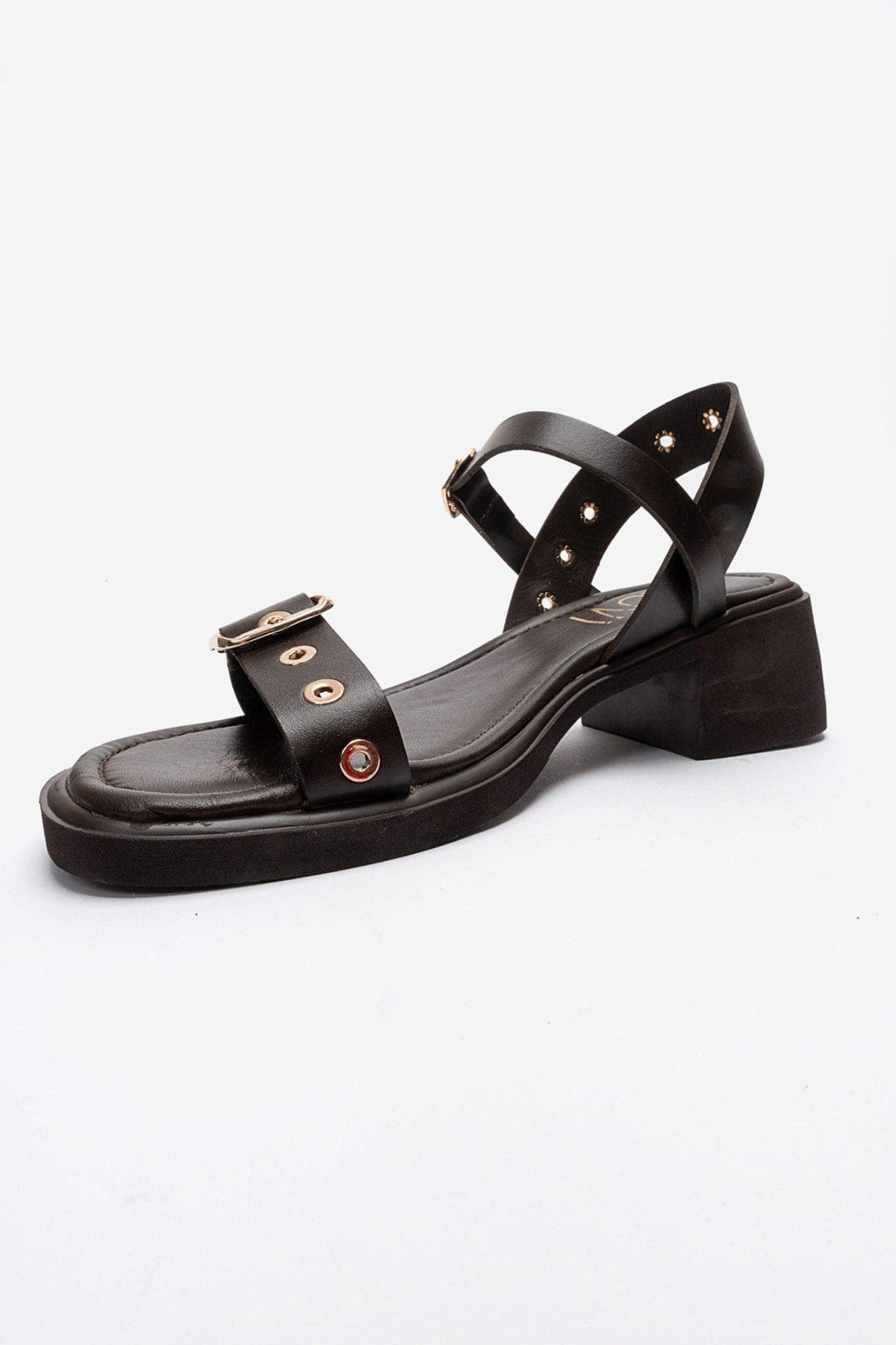 Rabel Leather Block Heel Sandal, Alternate, color, Brown