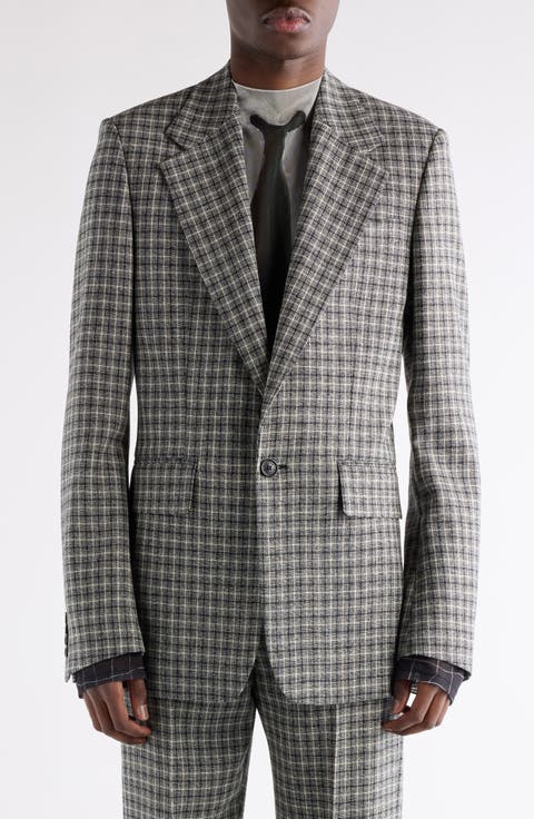 Juman Check Wool Mouliné Twill Blazer