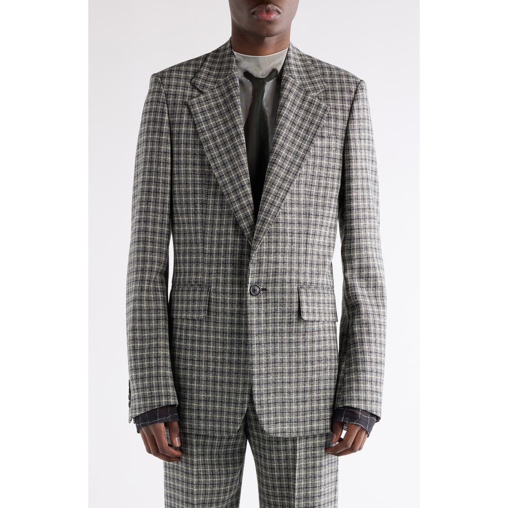 Acne Studios Juman Check Wool Mouliné Twill Blazer In Multi