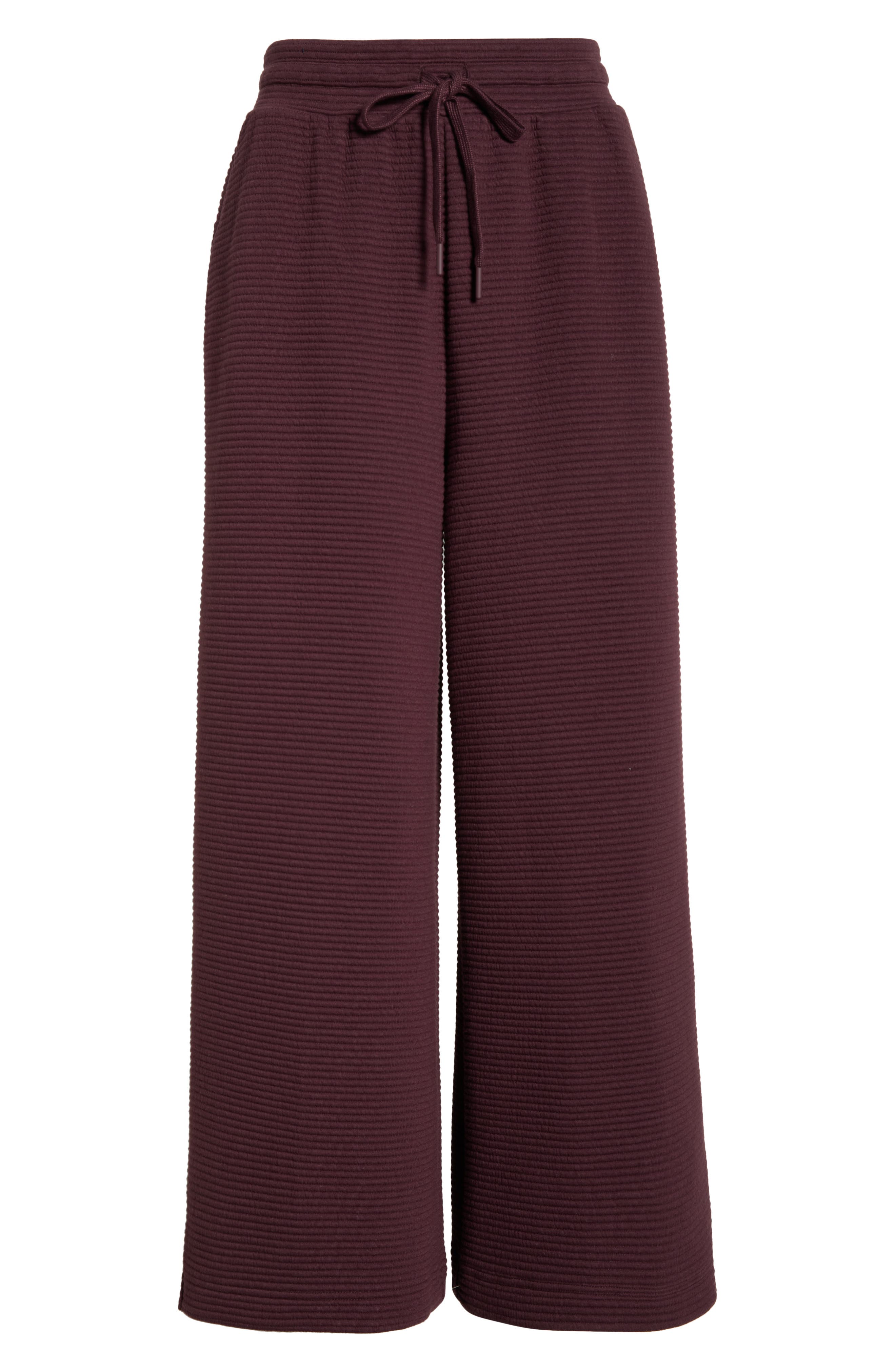 Zella Ottoman Wide Leg Drawstring Pants In Burgundy