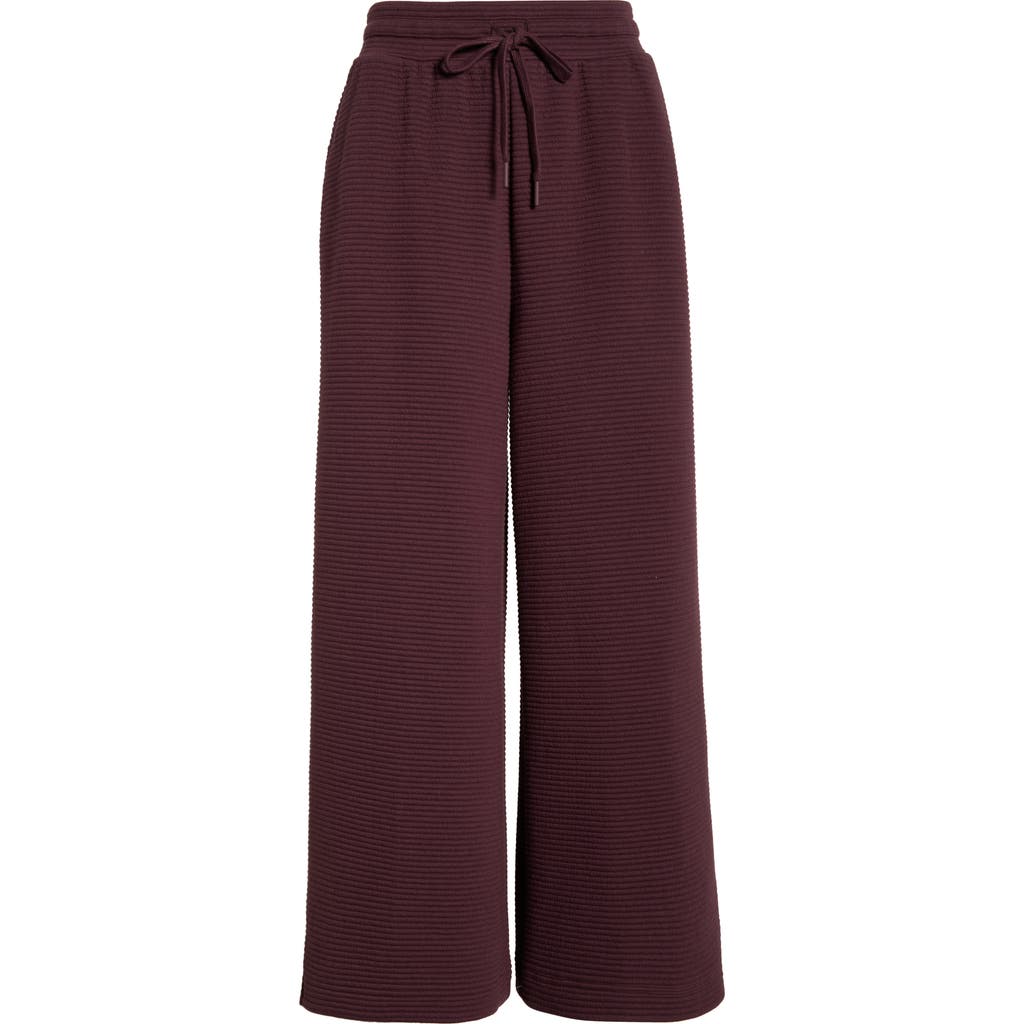 Zella Ottoman Wide Leg Drawstring Pants In Burgundy