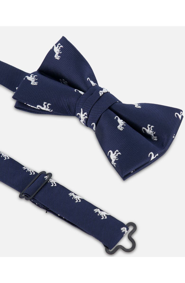 Deux par Deux Boy's Bow Tie Navy Blue And Dino, Alternate, color, 