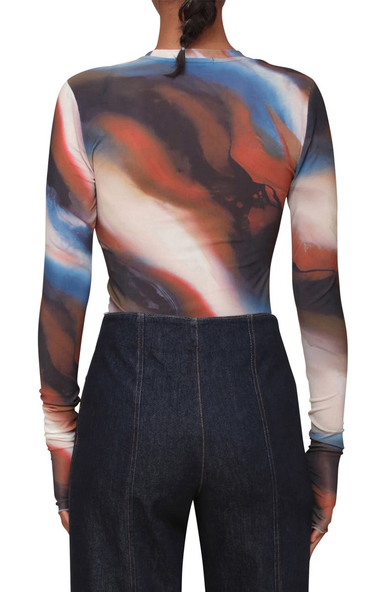 Avec Les Filles Animal Spot Mesh T-Shirt, Alternate, color, 