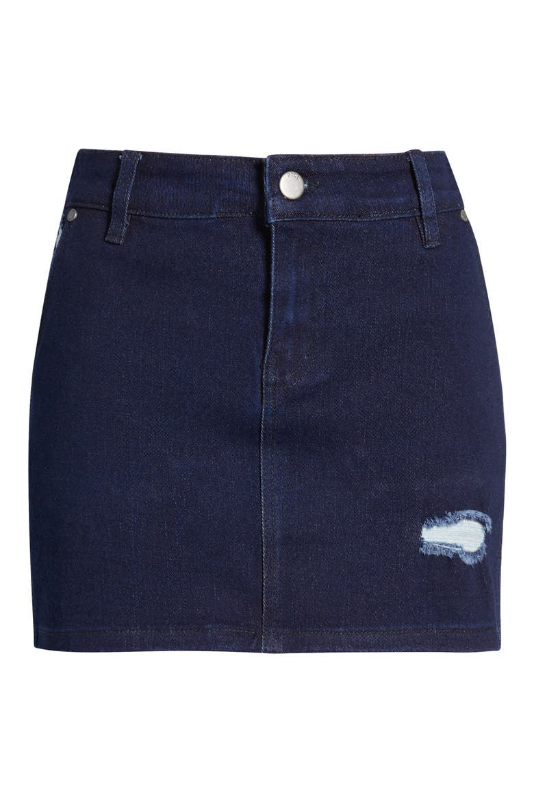 June Distressed Easy Stretch Denim Miniskirt, Alternate, color, RINSE