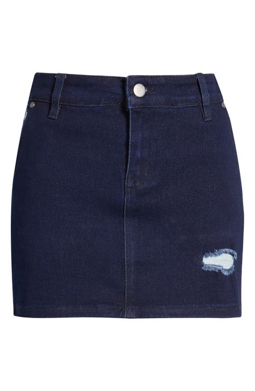 PTCL PTCL JUNE DISTRESSED EASY STRETCH DENIM MINISKIRT
