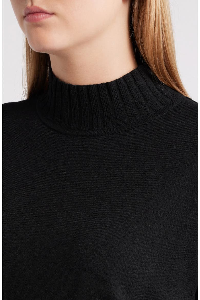 Mock Neck Tunic Sweater, Alternate, color, BLACK