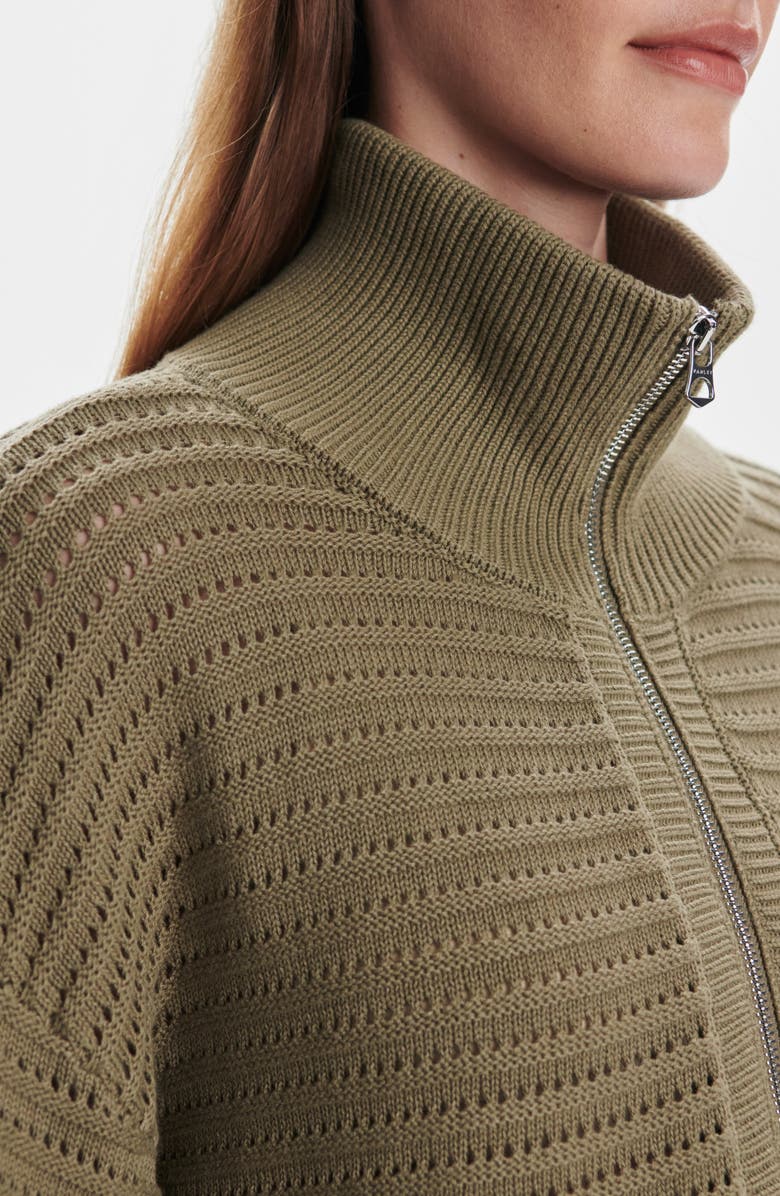Tara Pointelle Half Zip Sweater