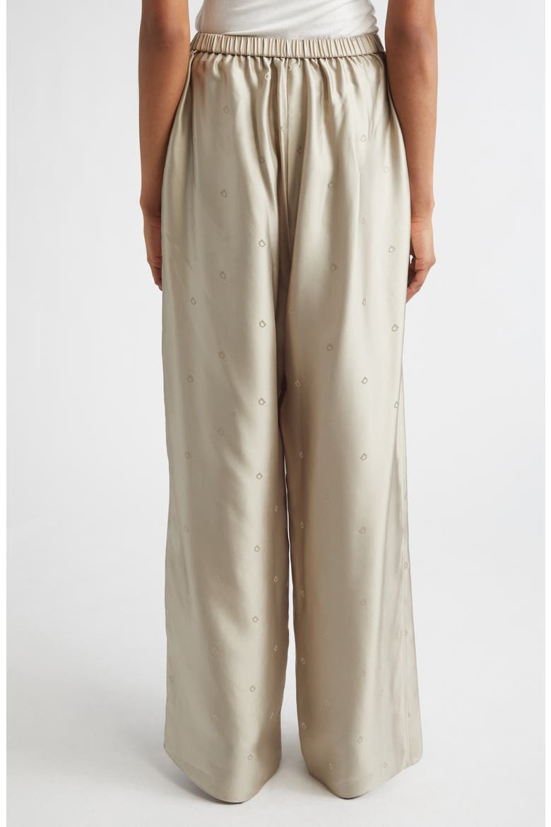 Gancini Jacquard Silk Wide Leg Pants, Alternate, color, SAFARI