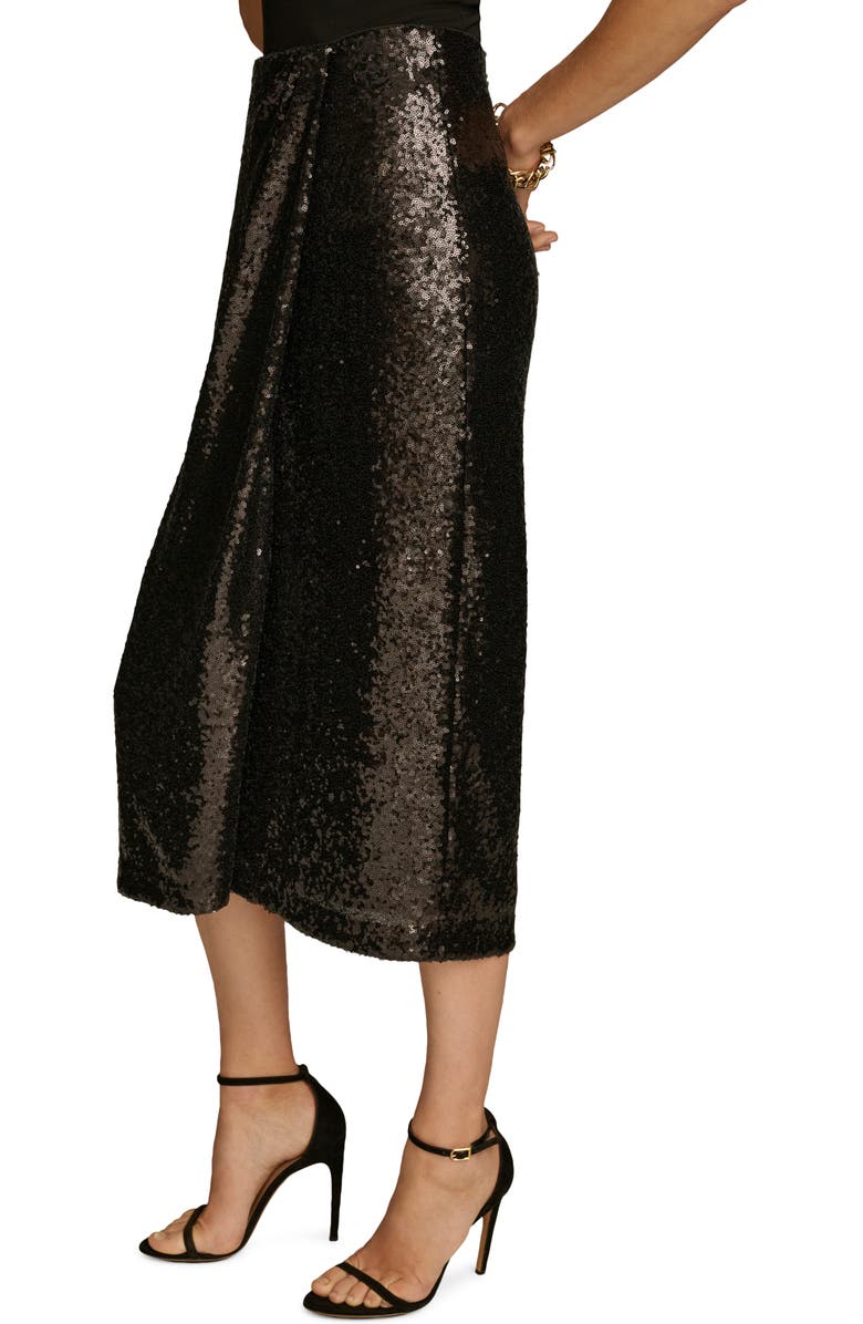 Donna Karan New York Sequin Faux Wrap Skirt, Alternate, color, 