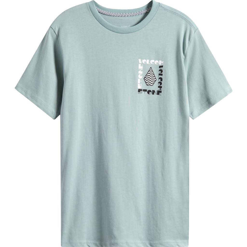 Volcom Kids' Cornerstone Cotton Graphic T-shirt In Blue