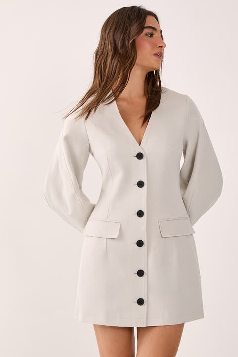 Button Through Mini Blazer Dress