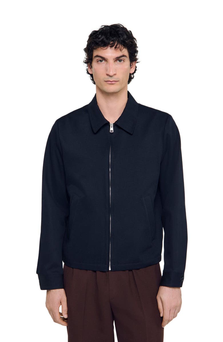 SANDRO Cotton jacket, Main, color, Navy Blue
