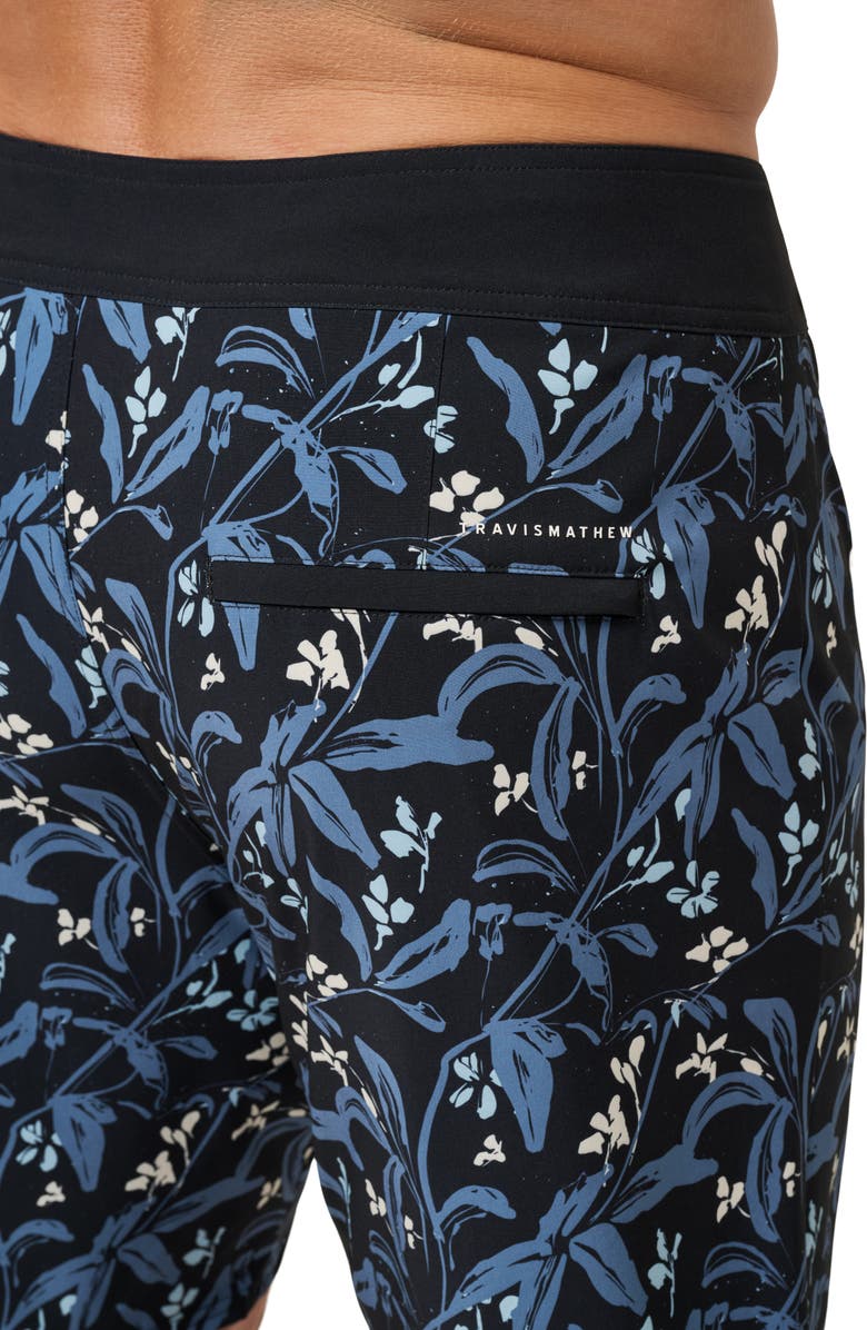 TravisMathew Relationship Status Floral Board Shorts, Alternate, color, Black