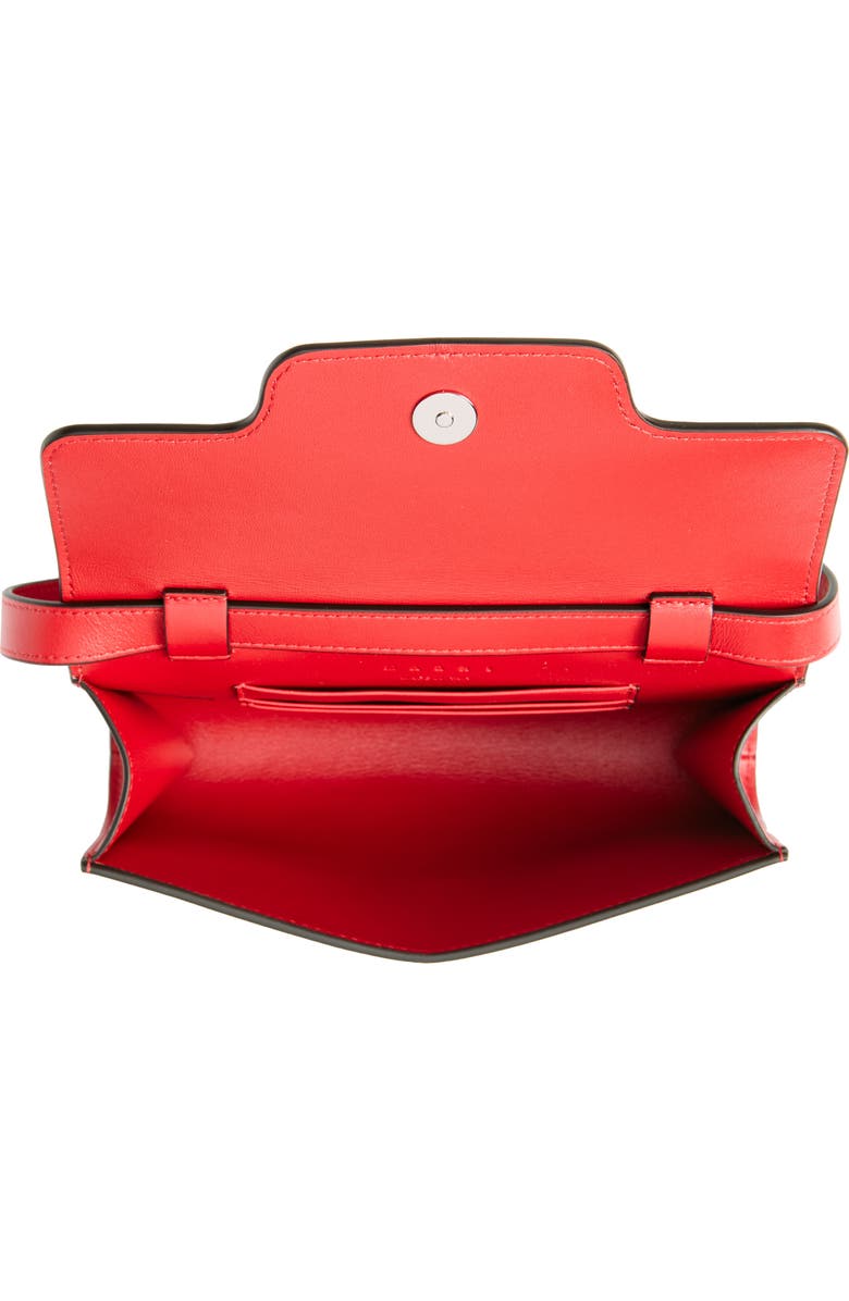 Marni Trunkaroo Leather Shoulder Bag, Alternate, color, Very/ Red