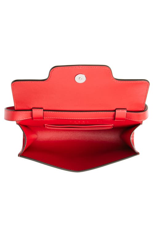 Marni Trunkaroo Leather Shoulder Bag In Very/red