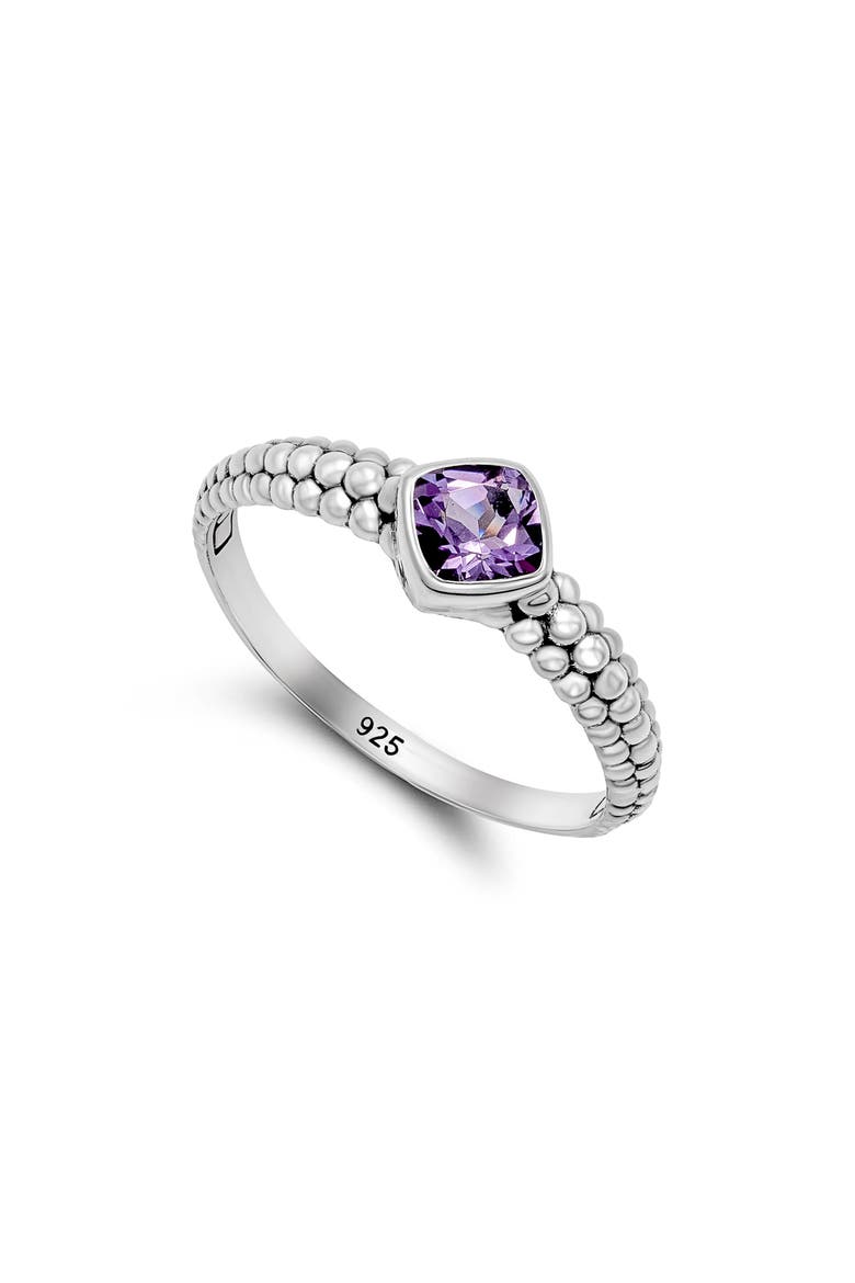 Stone Cushion Ring, Main, color, PURPLE