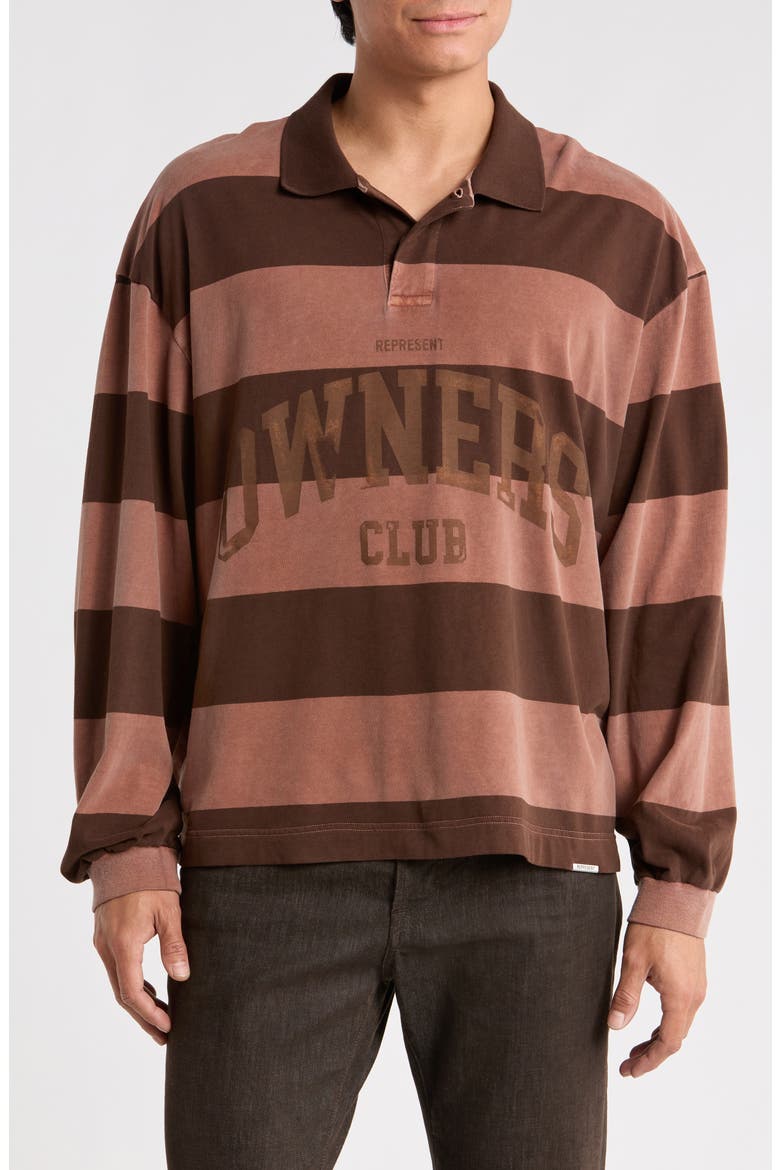 Owners Club Stripe Rugby Top, Main, color, SIENNA