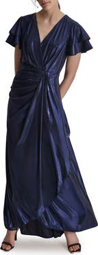 DKNY Faux Wrap Maxi Dress