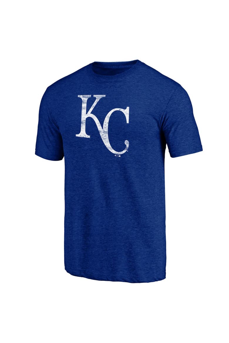 Men's Profile  Royal Kansas City Royals Big & Tall Distressed Logo T-Shirt, Alternate, color, Royal