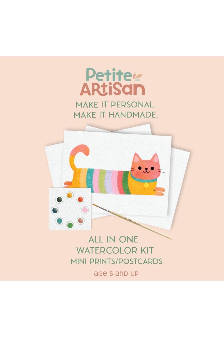 Cute Kitties Watercolor Postcard Kit, Alternate, color, Multicolor