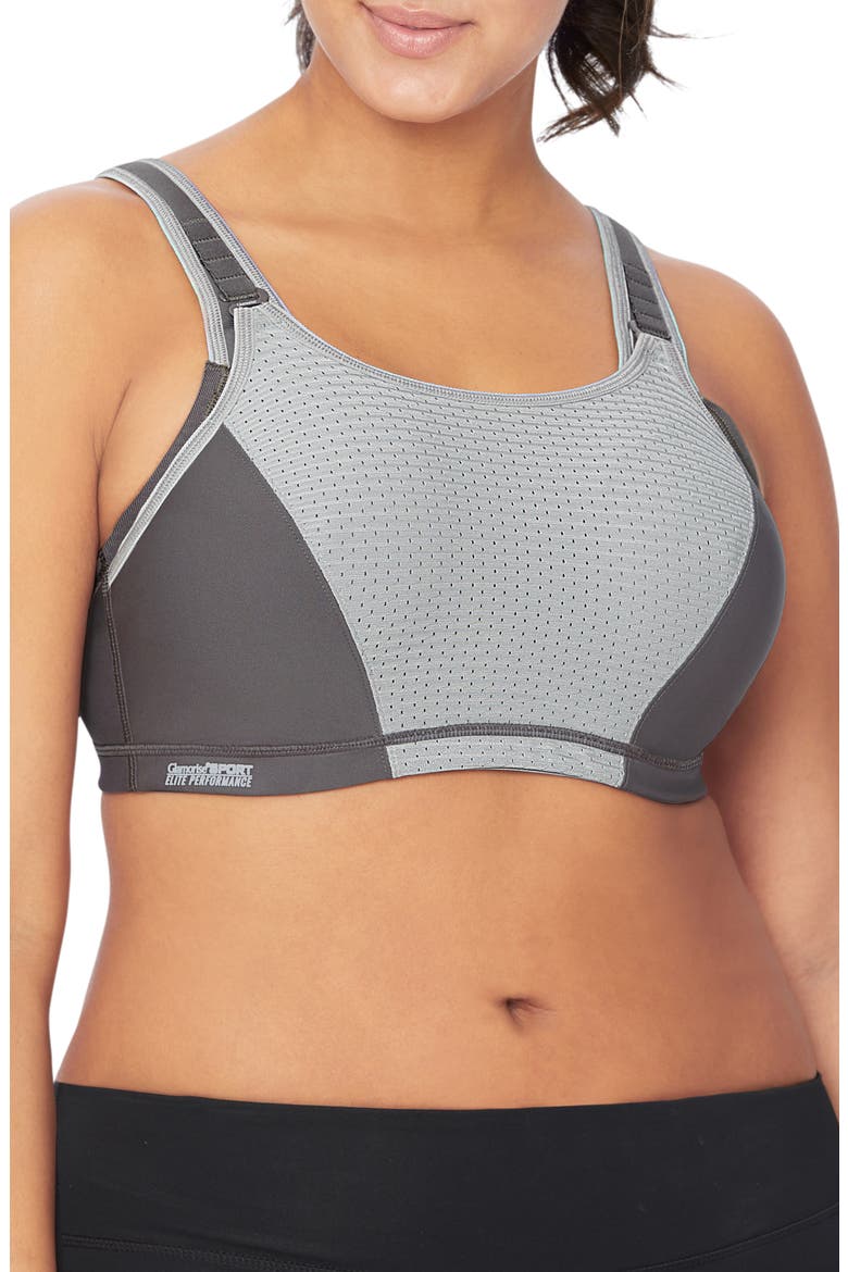 WonderWire® Custom Control Underwire Sports Bra, Main, color, GREY