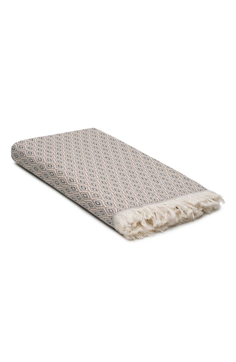 Oliviera Home Diamond Loom Turkish Cotton Towel & Throw, Main, color, Taupe Brown