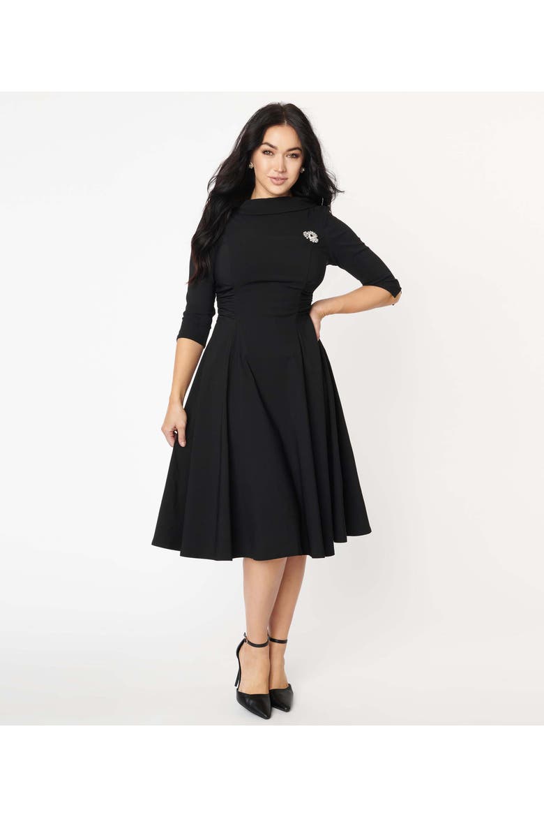 Nicola Swing Dress, Alternate, color, Black Accent