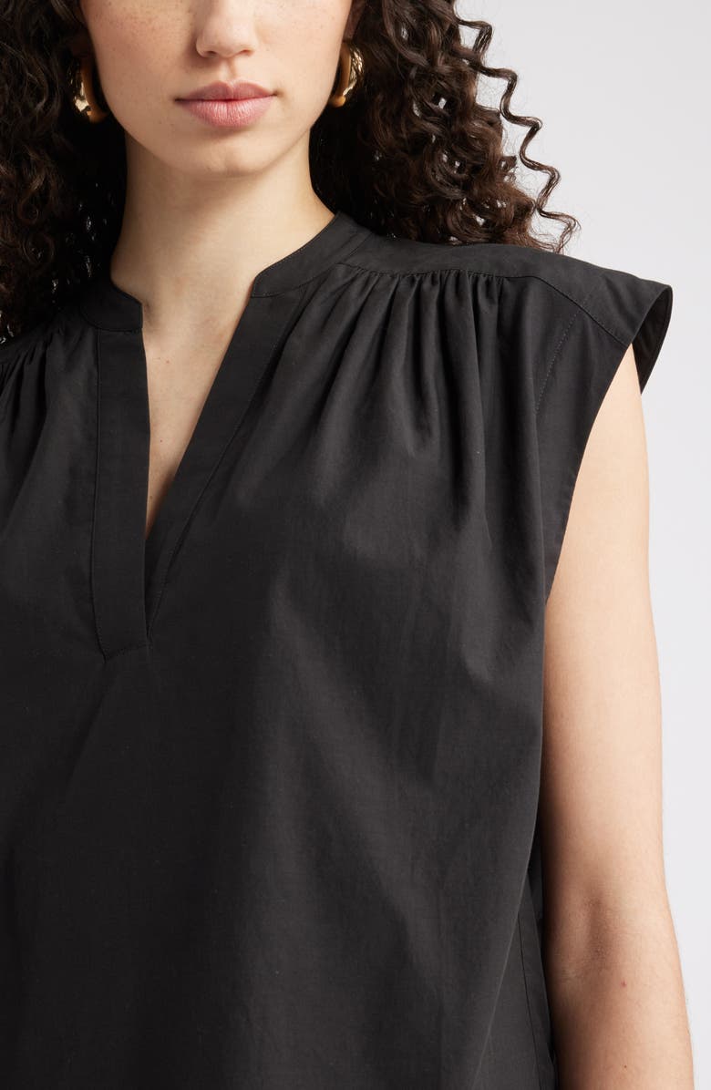 Nordstrom Shirred Cap Sleeve Top, Alternate, color, Black