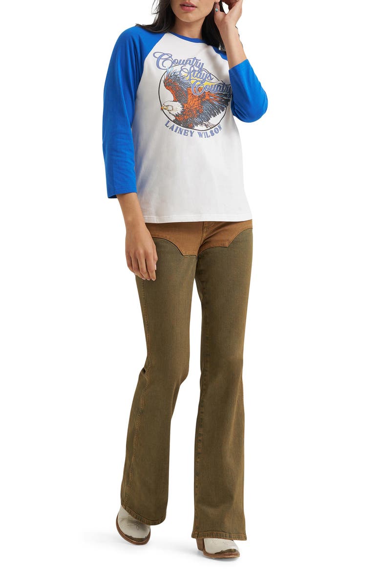 x Lainey Wilson Eagle Graphic Raglan Tee, Alternate, color, WHITE