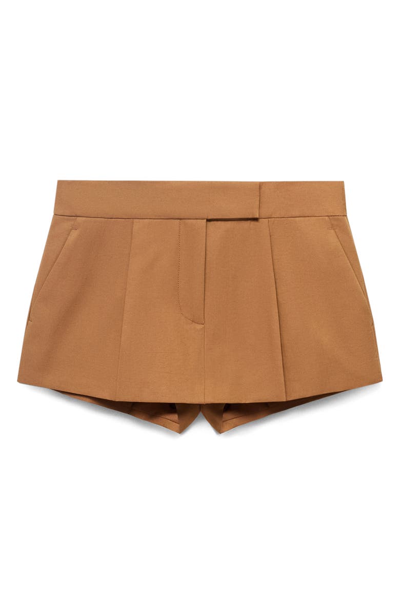 MANGO Pleated Skort, Alternate, color, Medium Brown