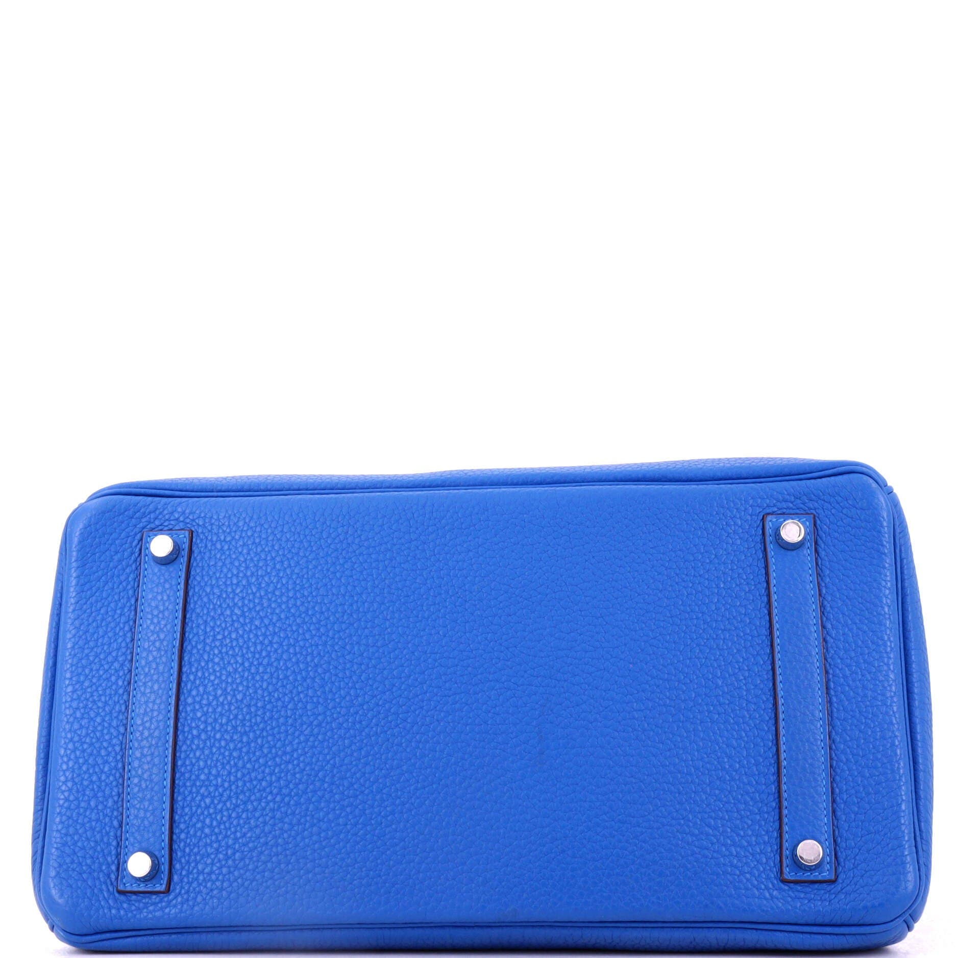 Pre-Owned Hermes Birkin Handbag Blue Clemence with Palladium Hardware 35, Alternate, color, Mykonos