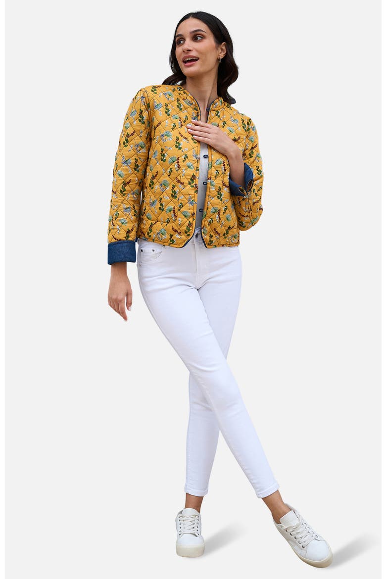 Long Sleeve Quilted Reversible Jacket, Alternate, color, Blue, Yellow