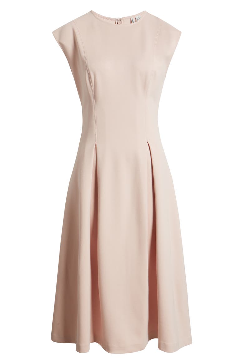 Pleated Cap Sleeve Ponte Dress, Alternate, color, PINK SMOKE