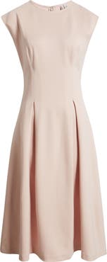 Nordstrom Pleated Cap Sleeve Ponte Dress