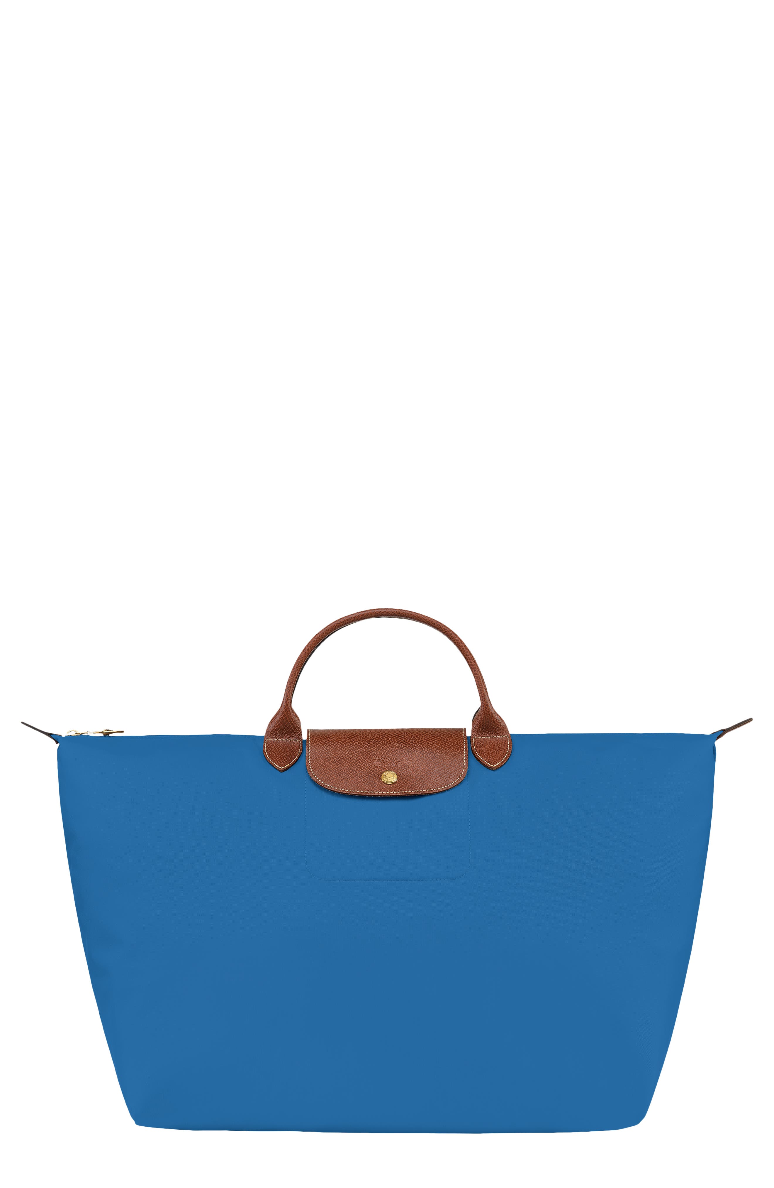 Longchamp Large Le Pliage Green Recycled Canvas Travel Bag, Main, color, 