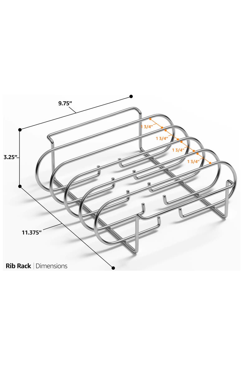 Nonstick Rib Rack, Alternate, color, SILVER