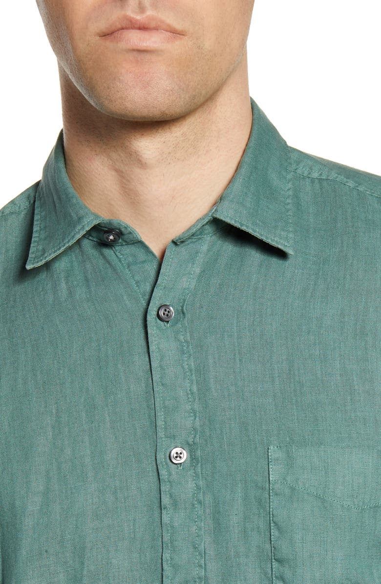 BOSS Relegant Slim Fit Solid Linen Button-Up Shirt, Alternate, color, 