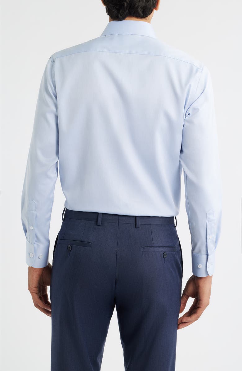 ZANETTI Solid Twill Dress Shirt, Alternate, color, Light Blue