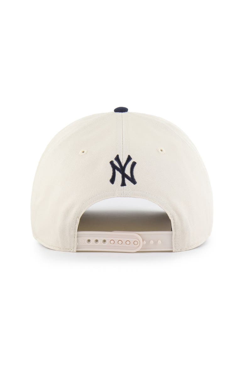 Men's '47 Natural/Navy New York Yankees Rope Script Hitch Adjustable Hat, Alternate, color, Natural