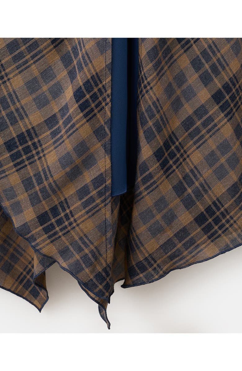 MANGO Plaid Asymmetric Sleeveless Dress, Alternate, color, 