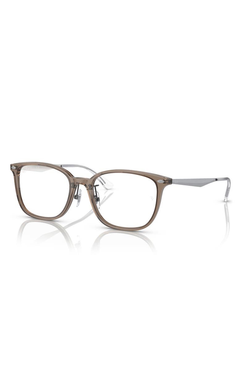 Ray-Ban 52mm Pillow Optical Glasses, Alternate, color, Transparent Grey
