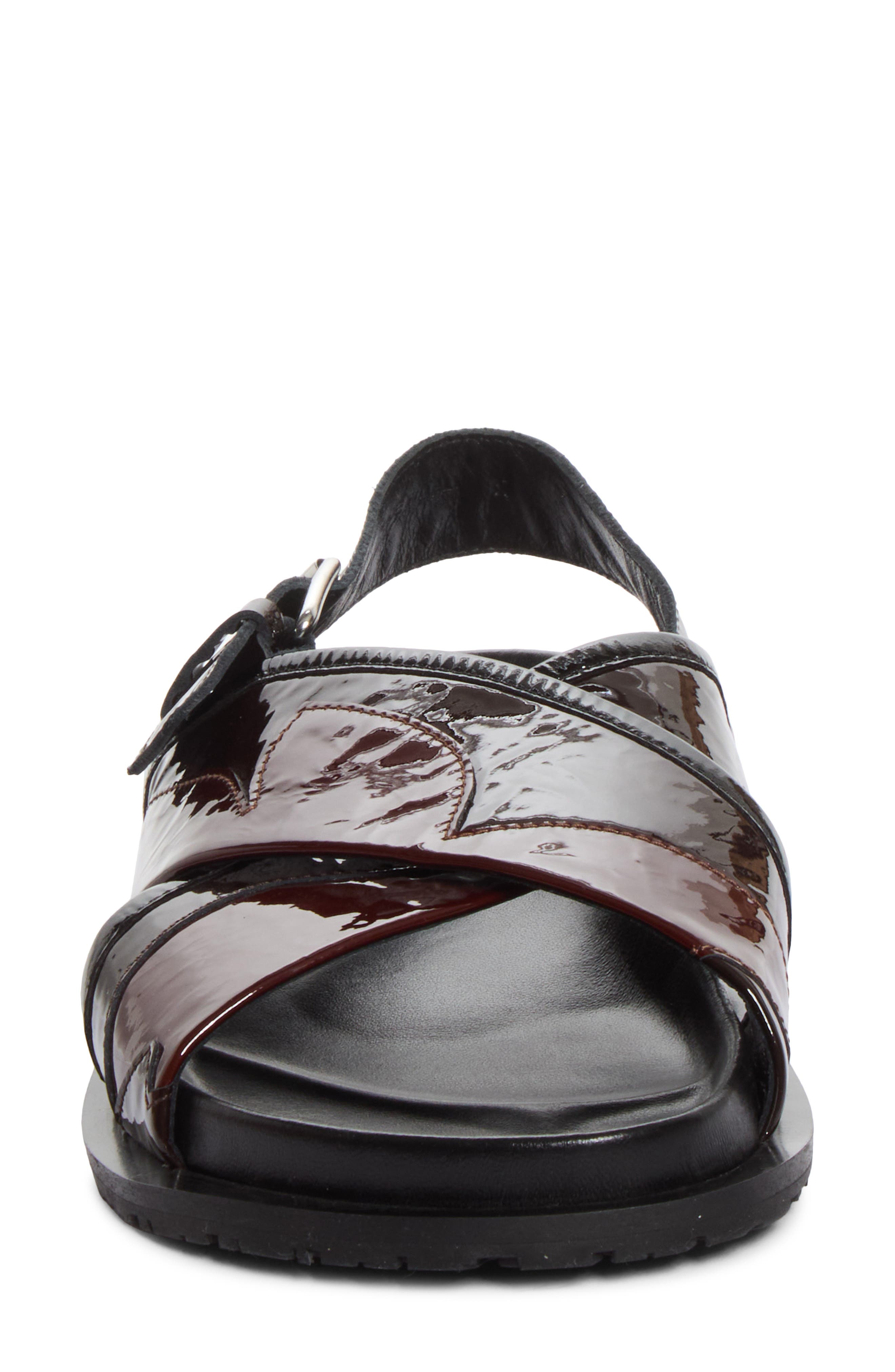 Intarsia Slingback Fussbett Sandal, Alternate, color, CHOCOLATE