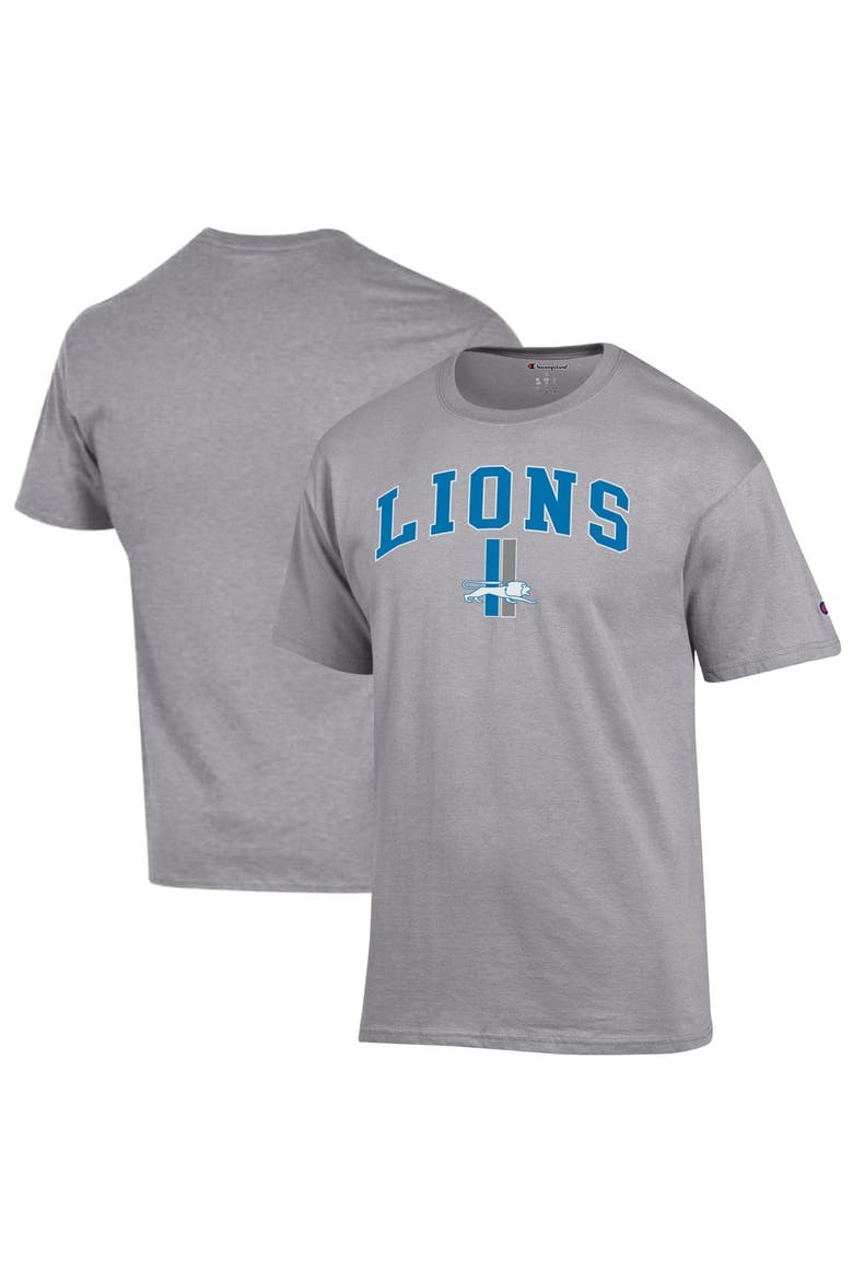 Men's Champion Gray Detroit Lions Arch Over Logo T-Shirt, Main, color, Gray